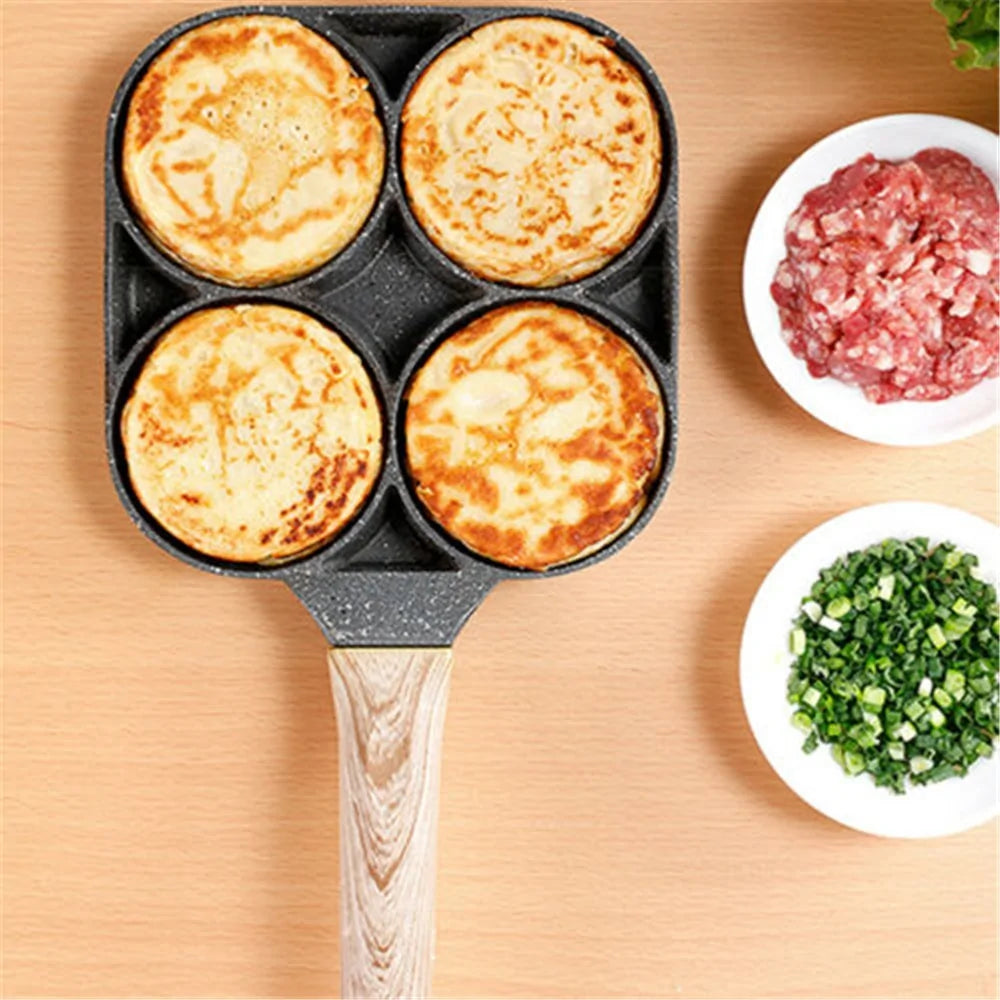 Four-Hole Non-Stick Omelet Pan: Versatile Breakfast Cookware