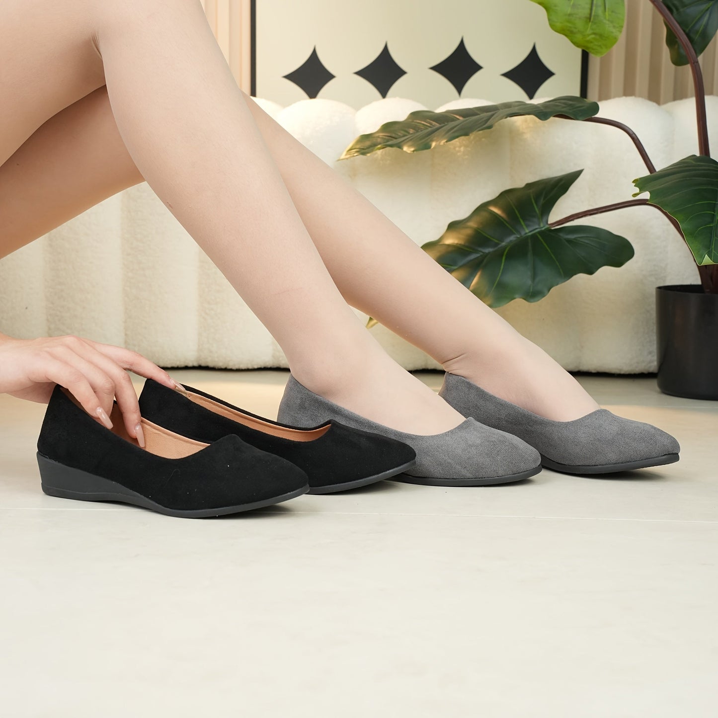 Elegant Black Comfort  Style Slip On Loafers