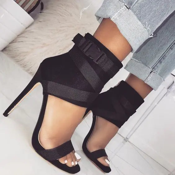 Summer New Peep-Toe Strappy High Heels