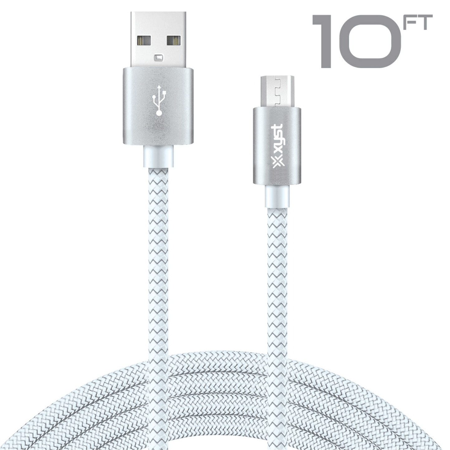 Xyst Charge and Sync USB to Micro USB Braided Cable 10Ft