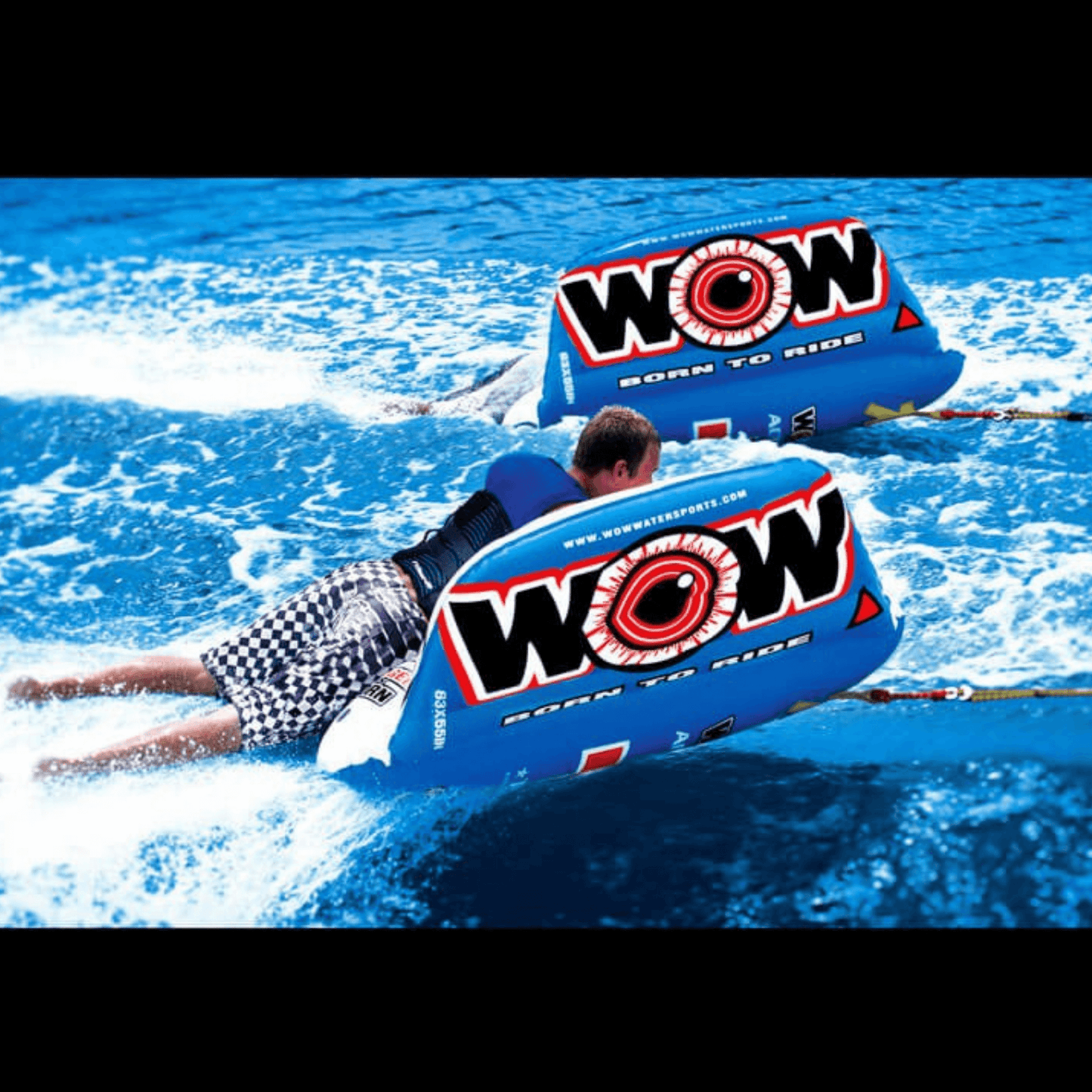 WOW Watersports Zig Zag 1 to 2 Person Inflatable Towable Steerable Tube