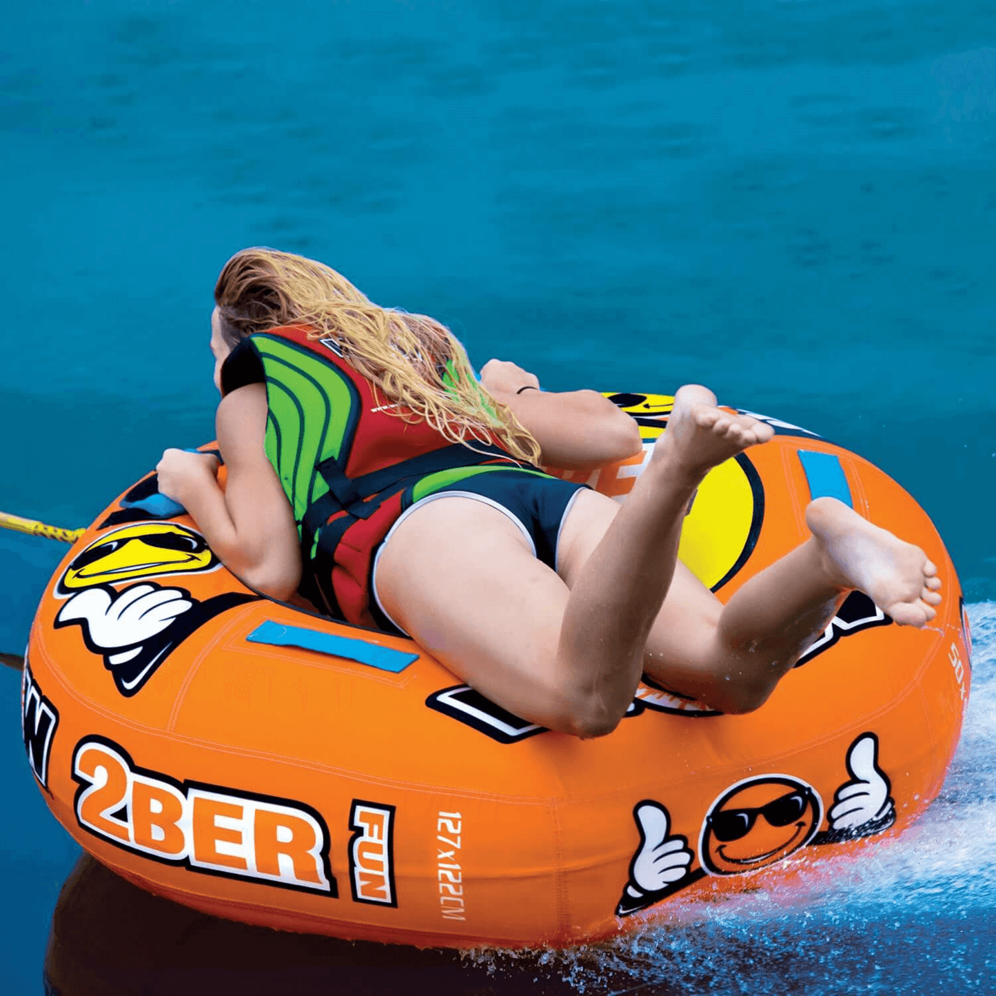 WOW Watersports 2Ber 1 Person Inflatable Towable Tube Starter Kit