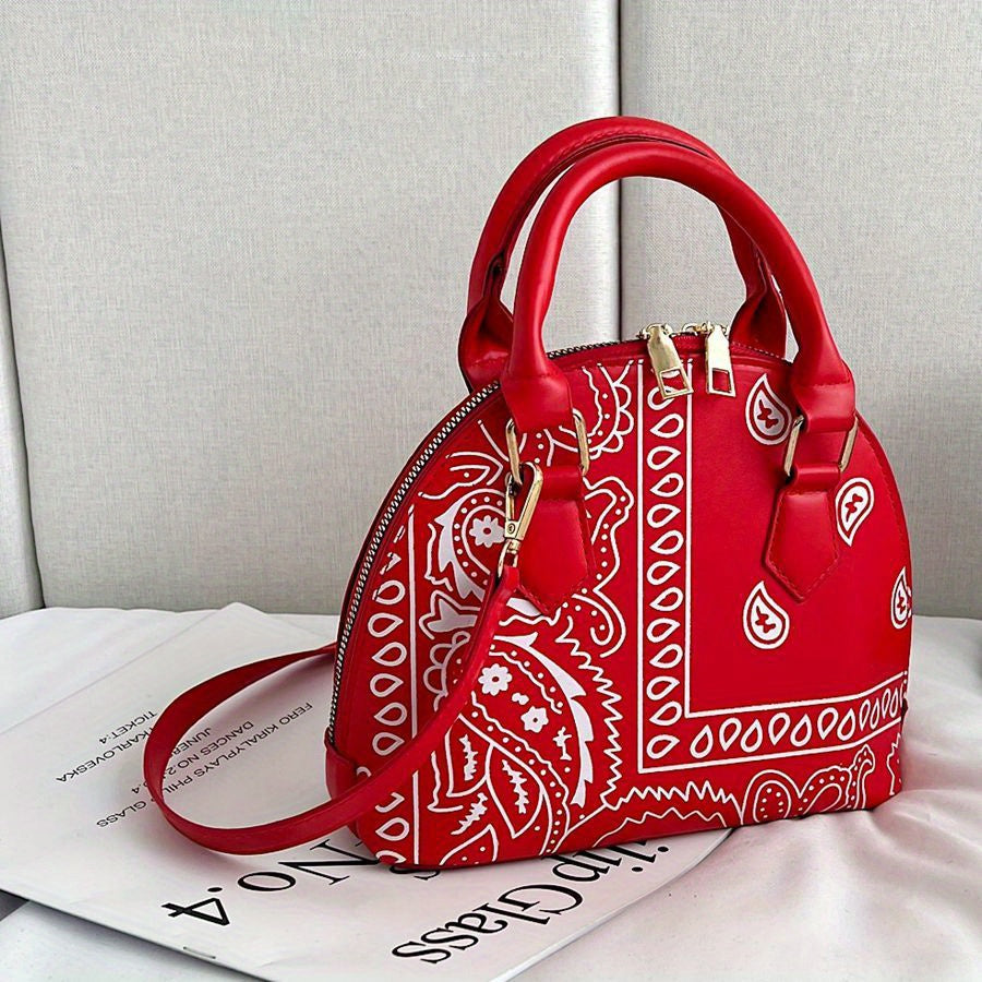 Chic Colorful Printed Mini Shell Crossbody Bag for Her