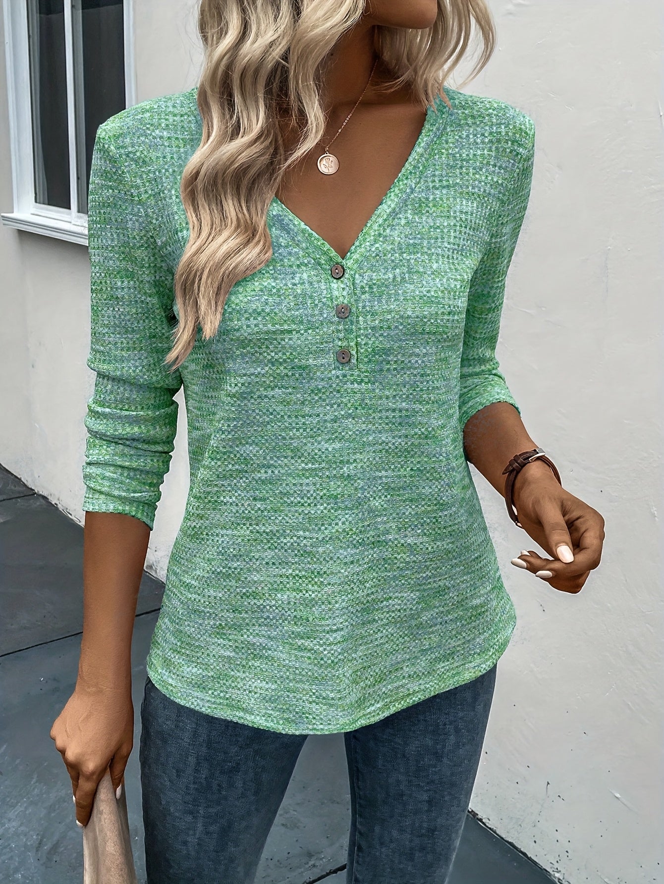 Chic VNeck Tee Elegant Soft Versatile Style