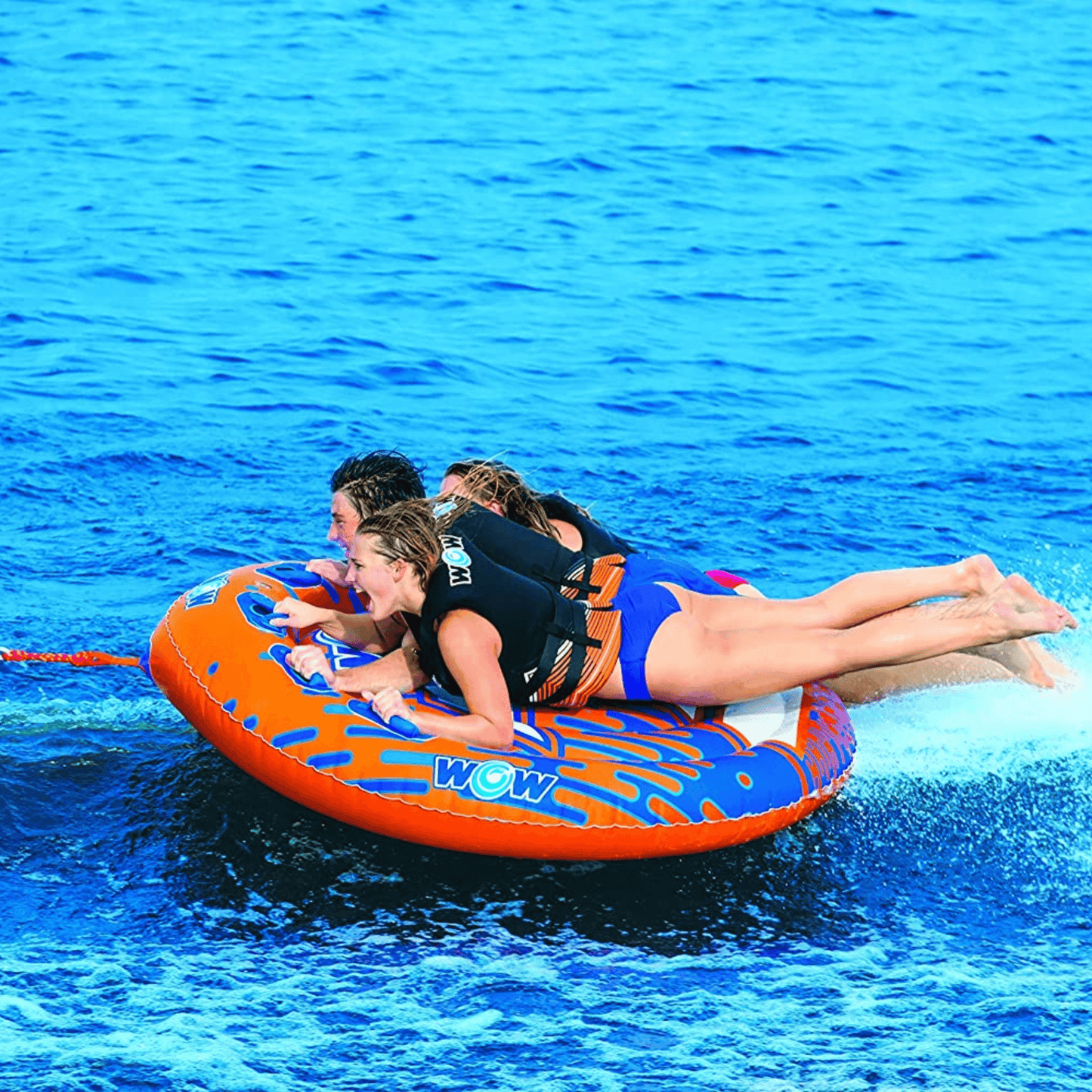 WOW Watersports Nova 3 Person Towable Deck Tube with Foam Handles