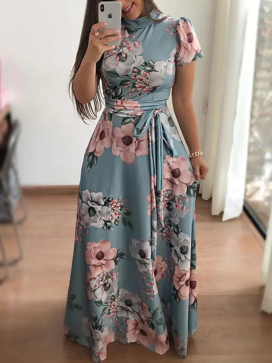 Women's Floral Print Short Sleeve Dress