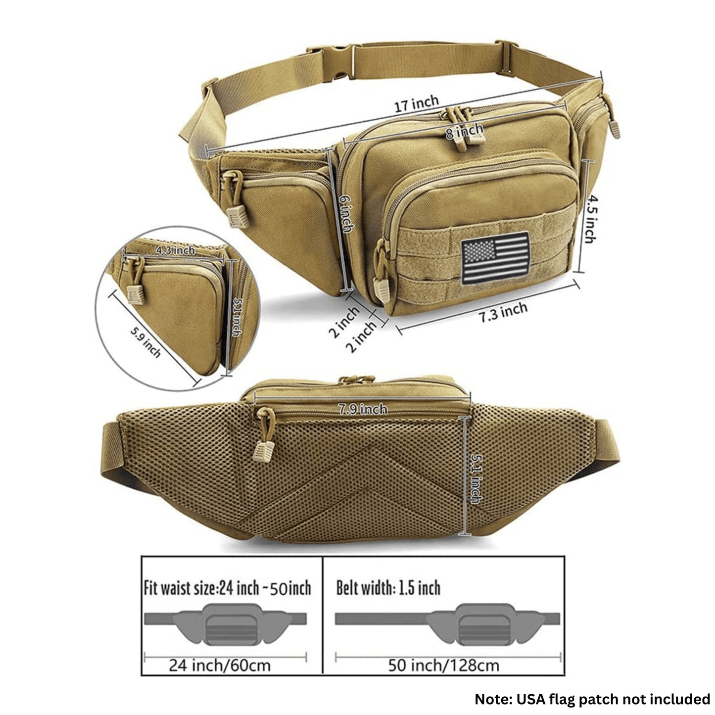 JupiterGear Tactical Military Fanny Pack Waist Bag & MOLLE EDC Pouch For Outdoor Activities