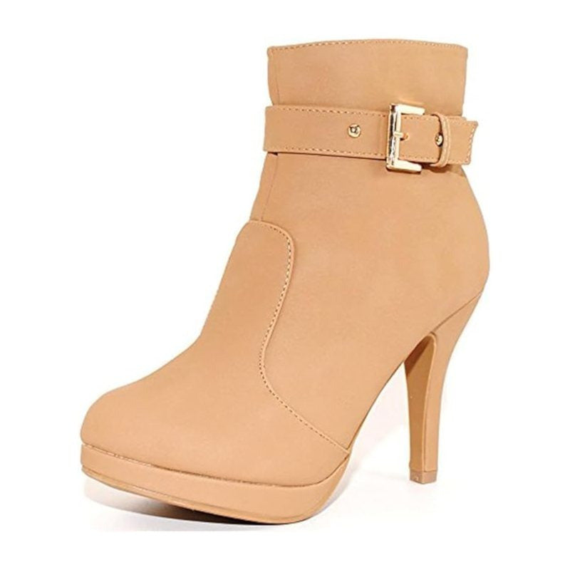 Trend Sup Chic Stiletto Ankle Boots with Buckle