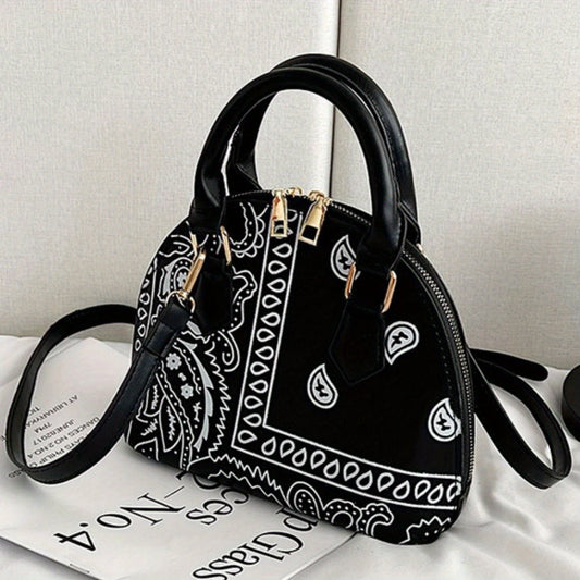 Chic Colorful Printed Mini Shell Crossbody Bag for Her