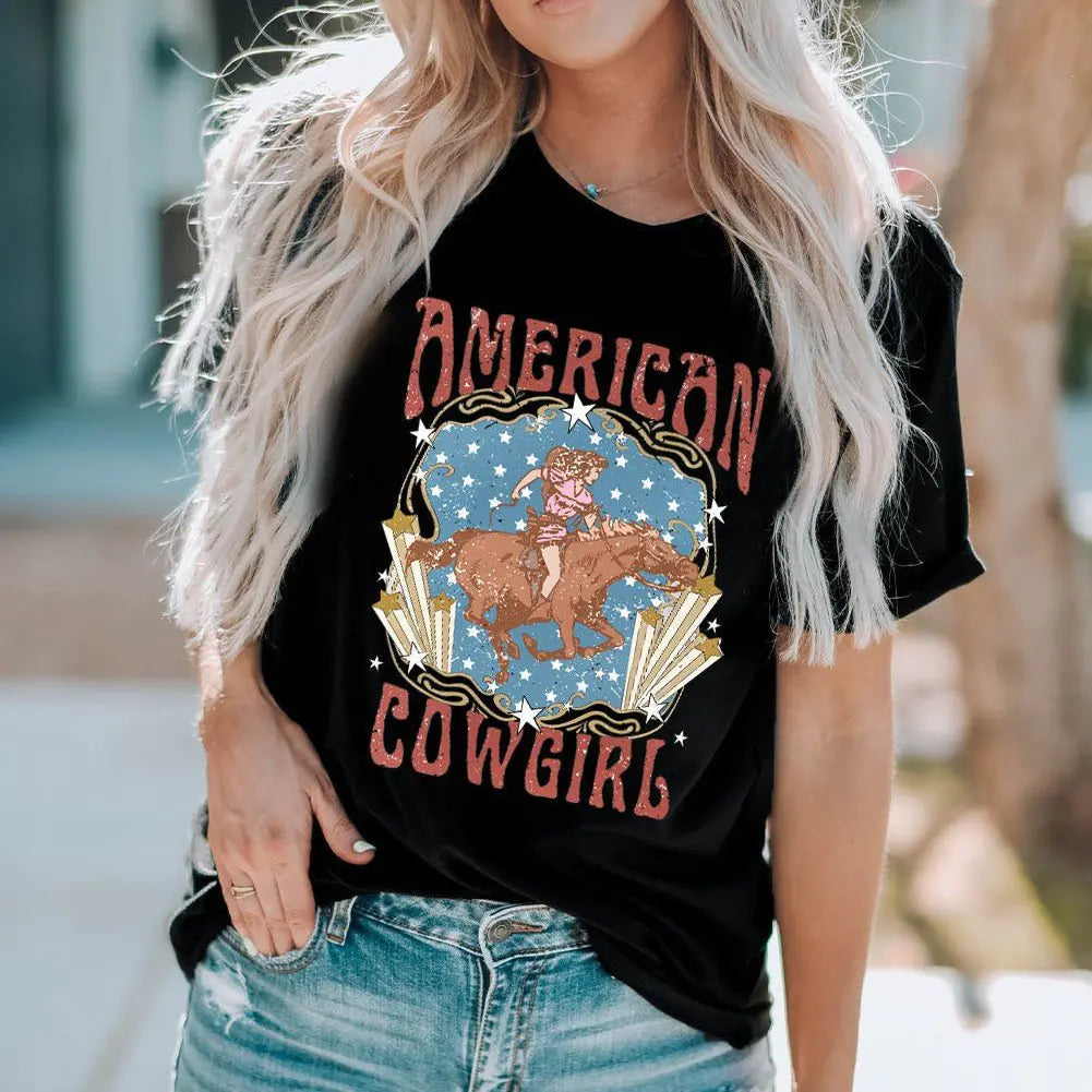 Women's 3D Digital Print Casual Round Neck Top