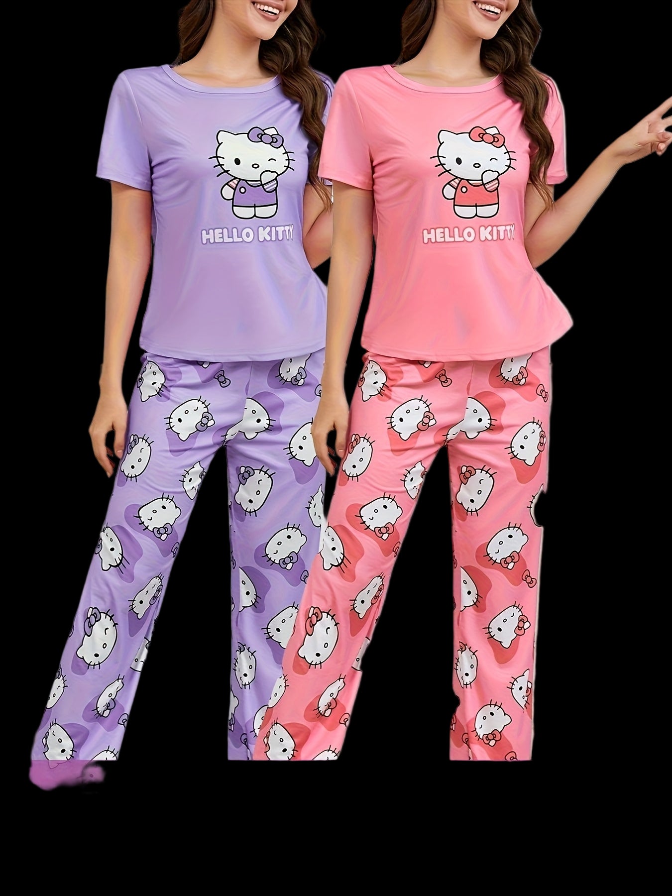Cute Hello Kitty Pajama Set for Women  2 Sets