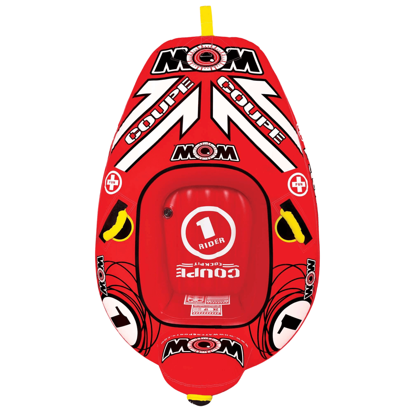 WOW Watersports Coupe 1 Person Ski Tube with Backrest and Leg Rest