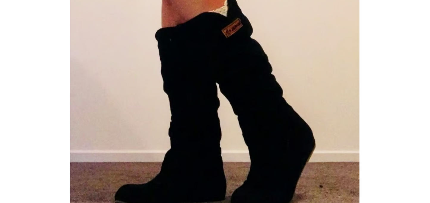 Flat Heels Lace Hollow Hook Suede Boots