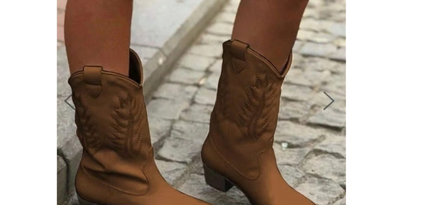 Western Cowboy Suede Boots Women Boots