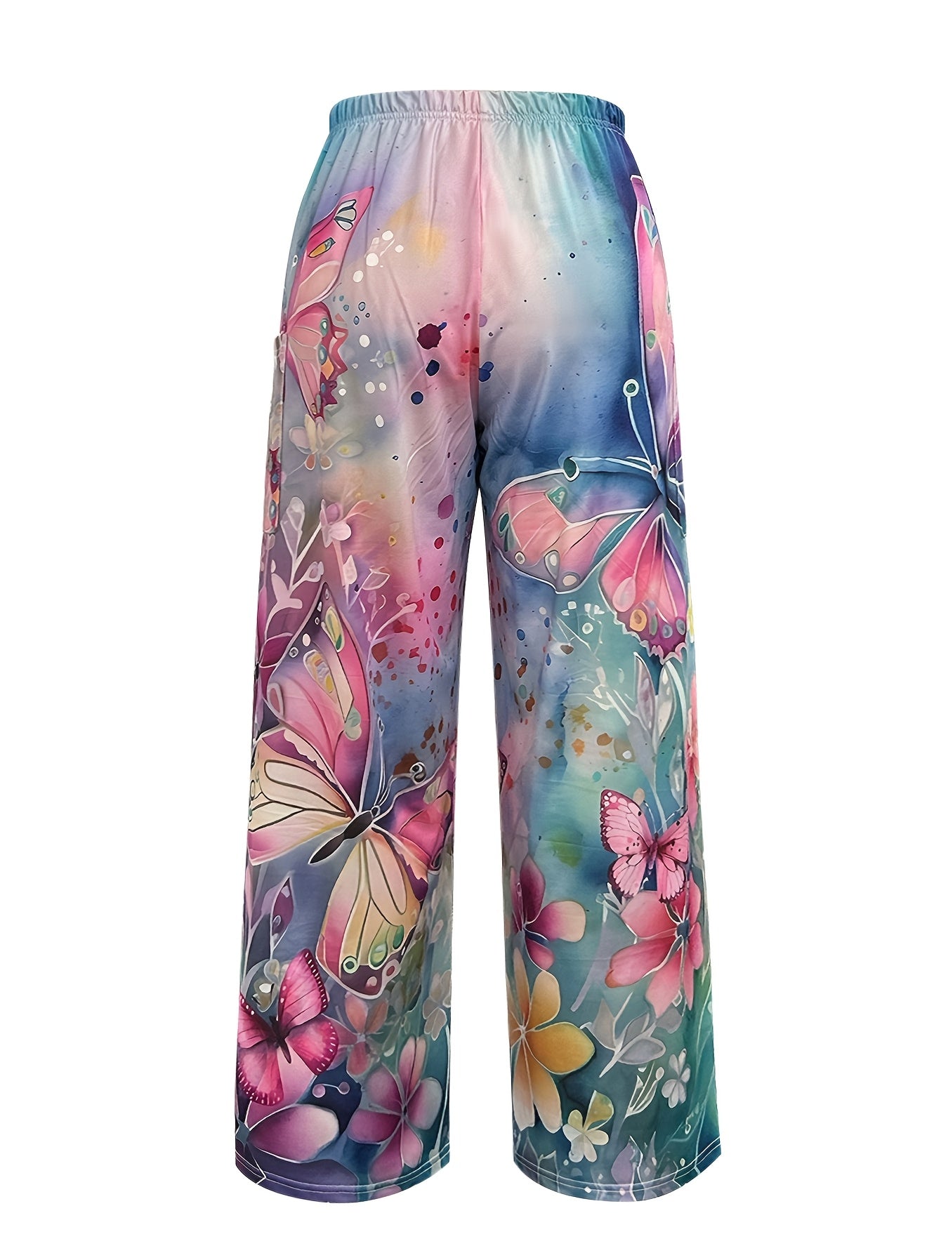 Chic Butterfly Plus Size Casual Pants