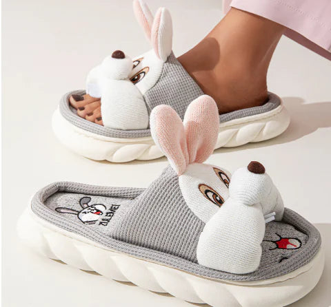 Cute Indoor Linen Slippers for Women