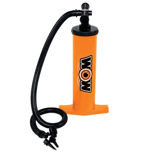 WOW Watersports Double Action Hand Pump with 4 Universal Valve Adapters and Hose Lock