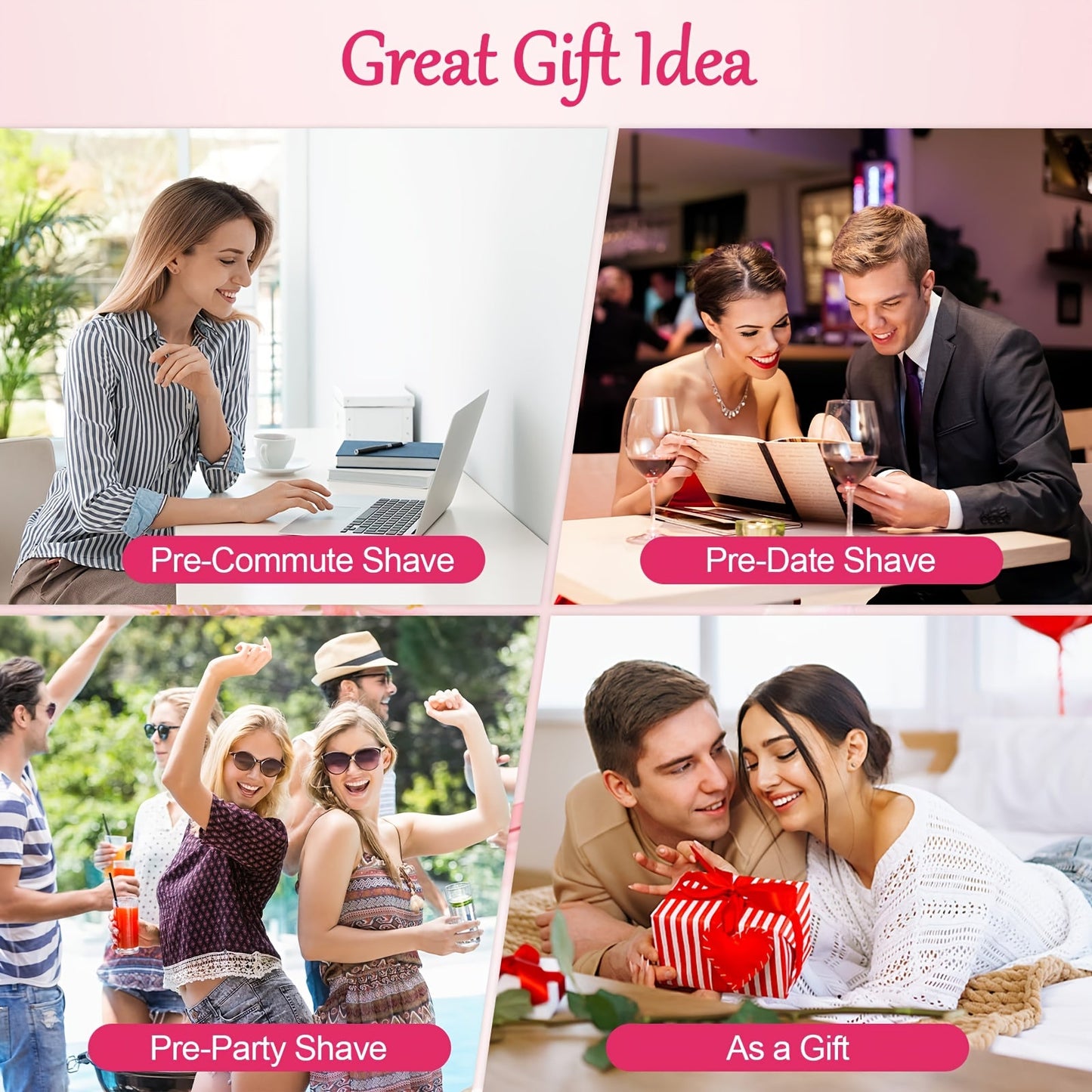 Pink Dual Head Electric Shaver  Bikini Trimmer US Powered Waterproof