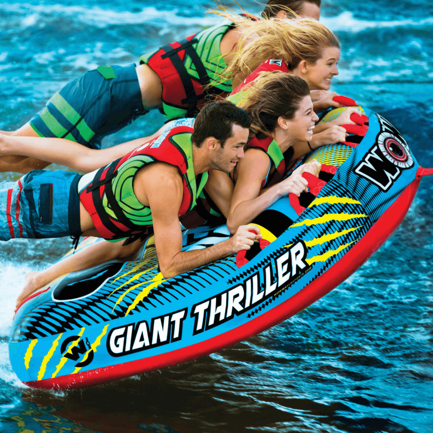 WOW Watersports Giant Thriller 1 to 4 Person Inflatable Towable Deck Tube