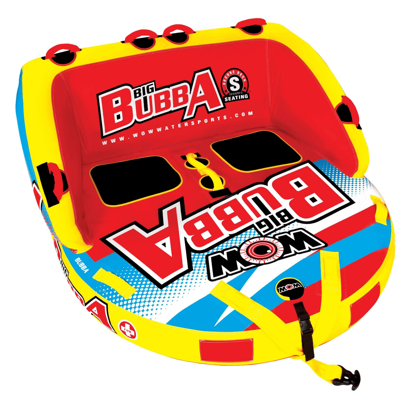 WOW Watersports Big Bubba Hi Vis 2 Person Towable Water Tube For River and Lake