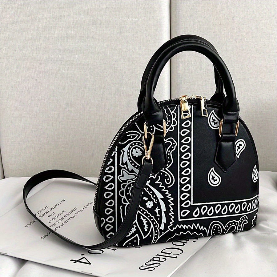 Chic Colorful Printed Mini Shell Crossbody Bag for Her