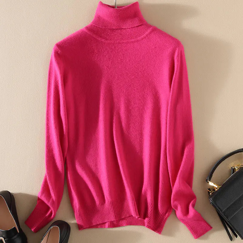 Women's Plus Size Knitted Turtleneck Sweater