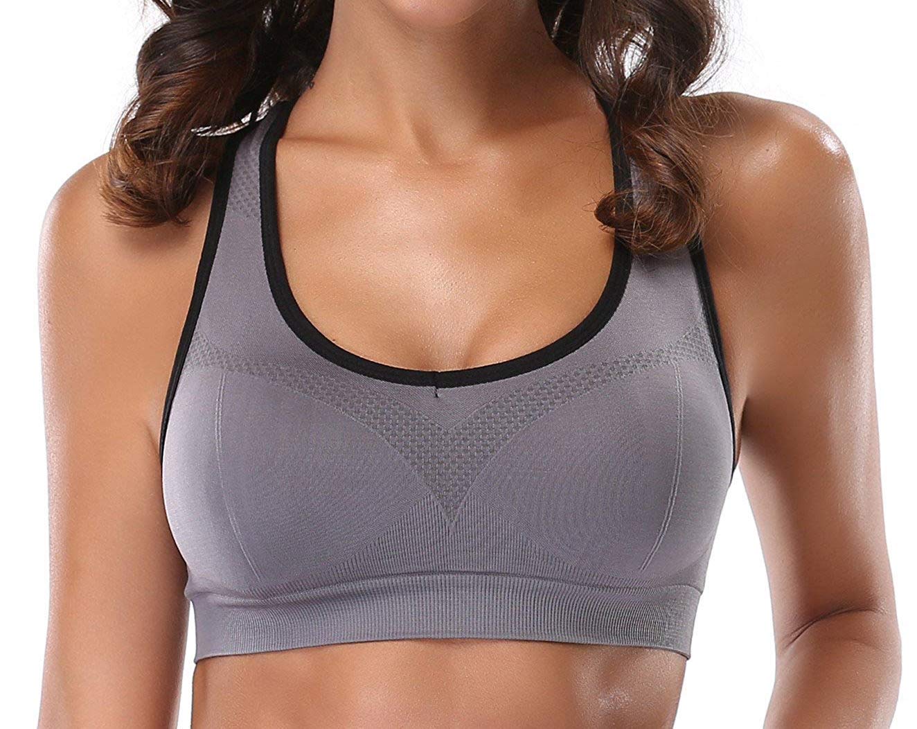 JupiterGear Women’s Stylish Racerback Athletic Sports Bra | Padded Seamless High Impact Support for Yoga, Gym Workouts, Fitness Training and Running