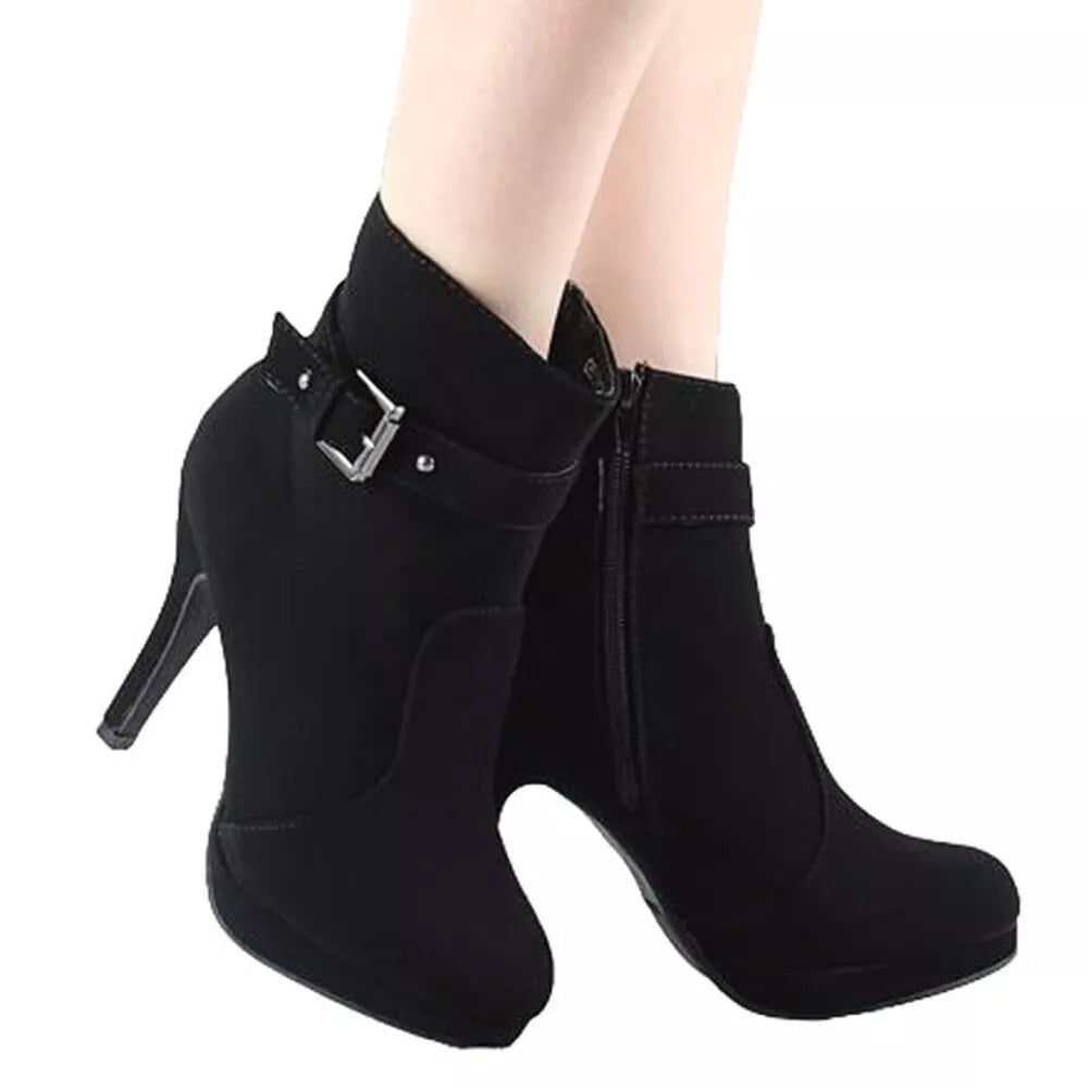 Trend Sup Chic Stiletto Ankle Boots with Buckle