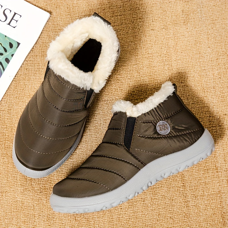 Chic Women's Winter Waterproof Comfort Plush Lined Warmth Ankle Boots