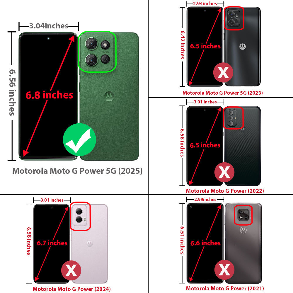 Moto G Power 5G 2025 PU Leather Wallet Case with Card Holder