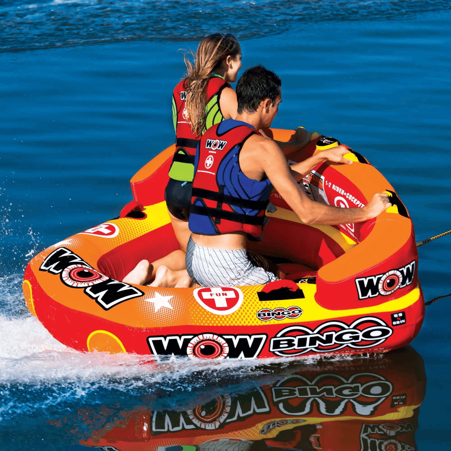 WOW Watersports Bingo 1-2 Person Cockpit Ski Tube with Secured Seating