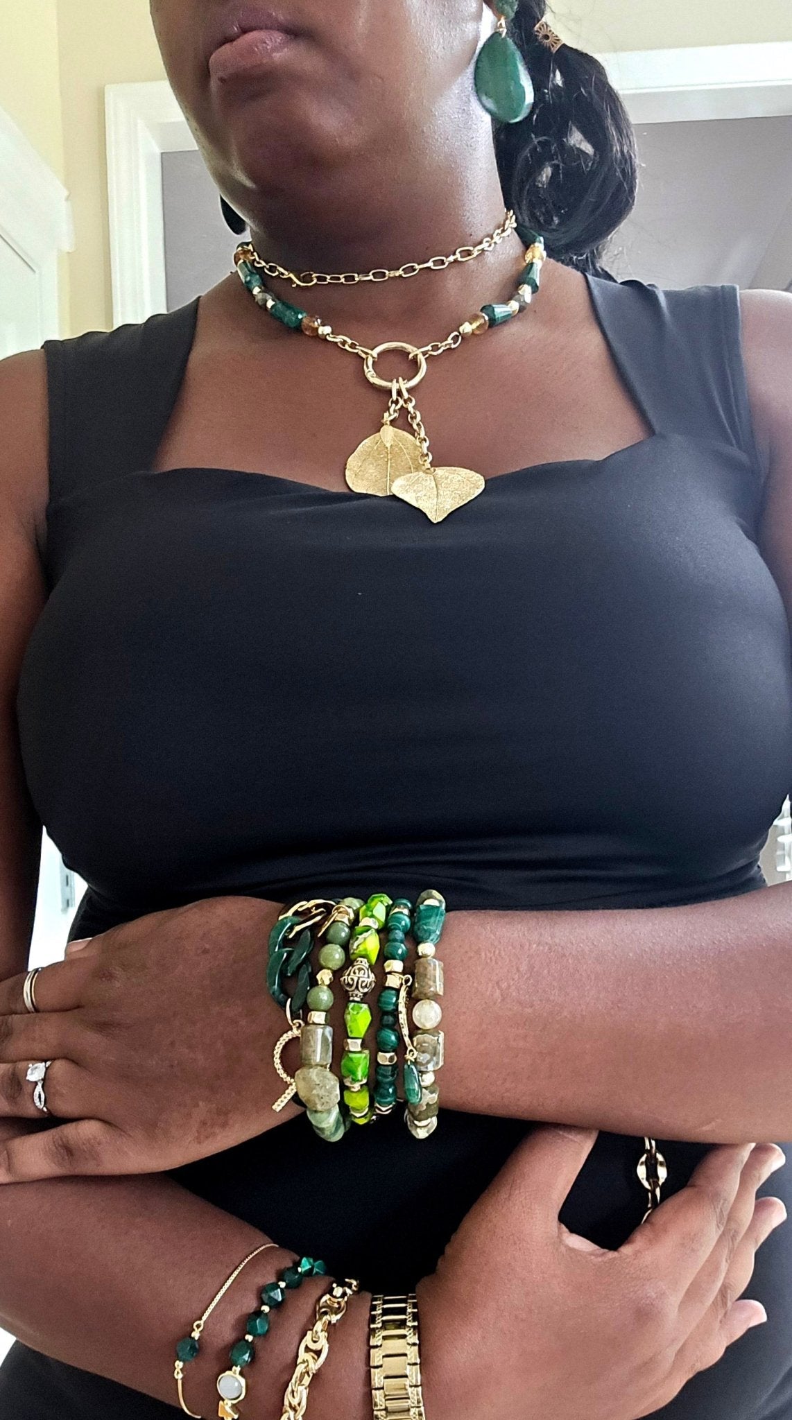 Emperial Green Bracelet set | Malachite, Jade, Jasper, and Emeralds