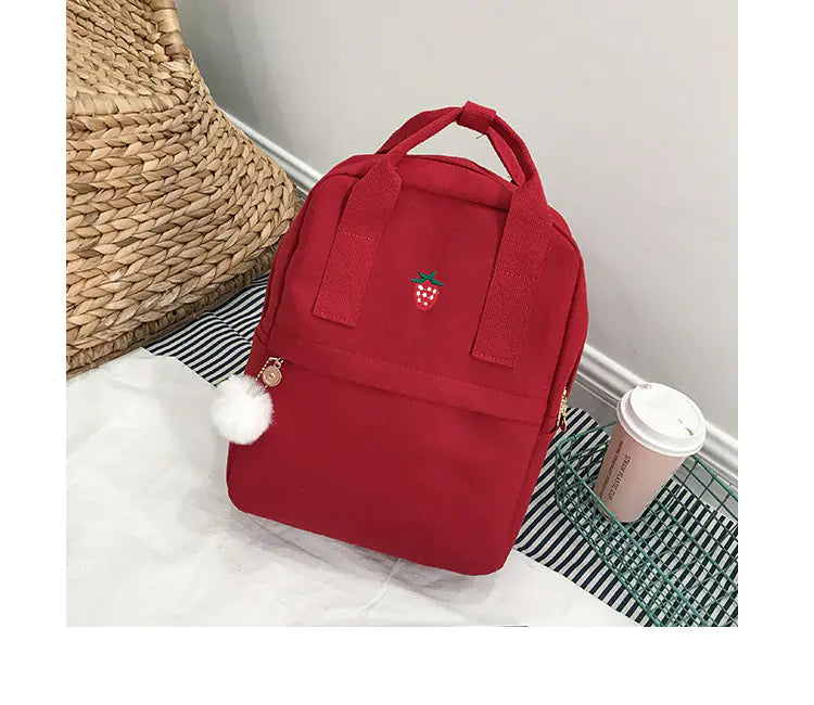 Style Canvas Embroidered Backpack