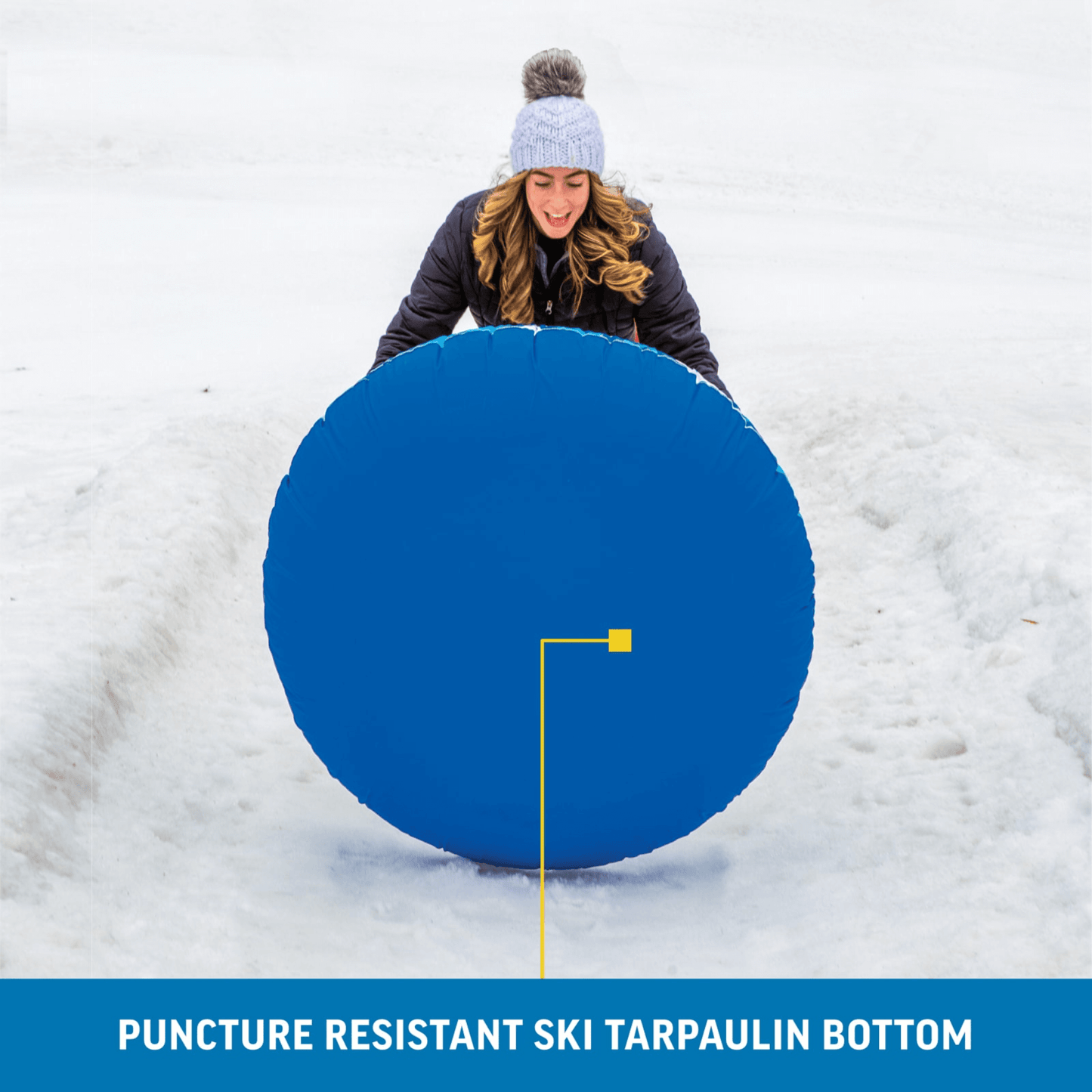 WOW Watersports Surge Tarpaulin-Bottom Snow Tube with Tow Leash