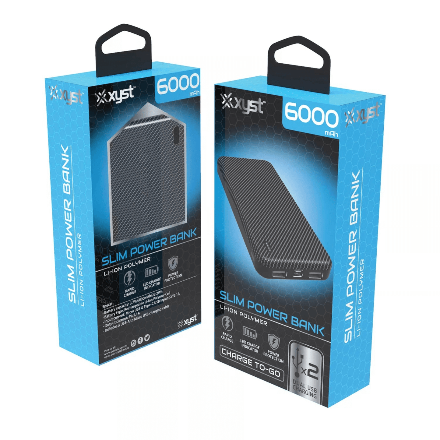 Xyst Slim 6000mAh Dual USB Power Bank