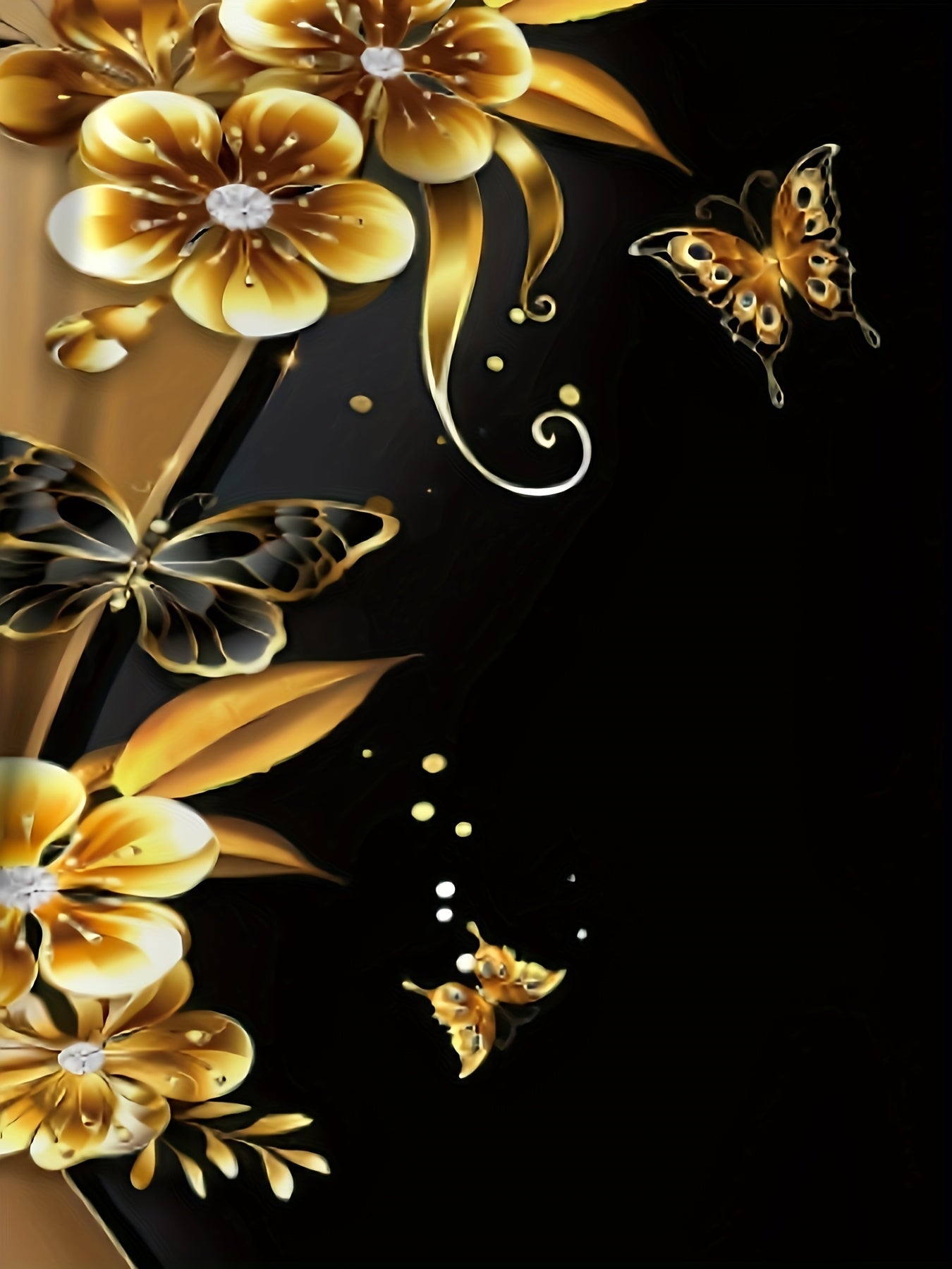 Floral Lace Off Shoulder Tee Elegant Ripped Golden Black