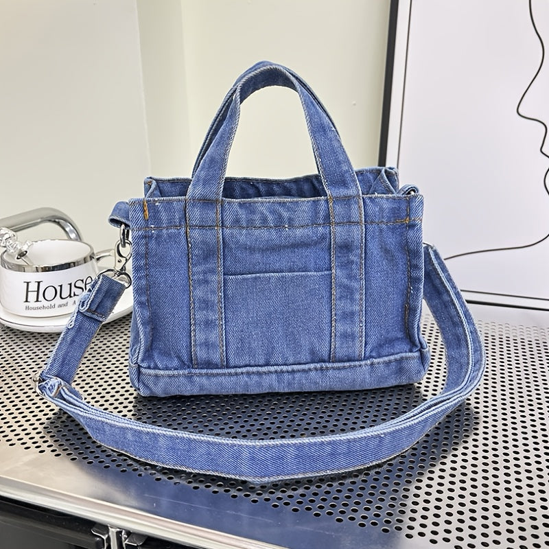 Chic Vintage Blue Crossbody Lightweight Zippered Style