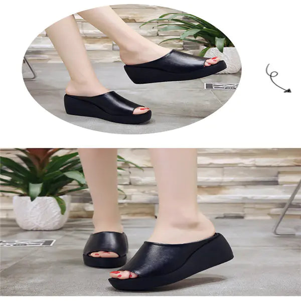 Wedge Sandals with Thick Platform Sole