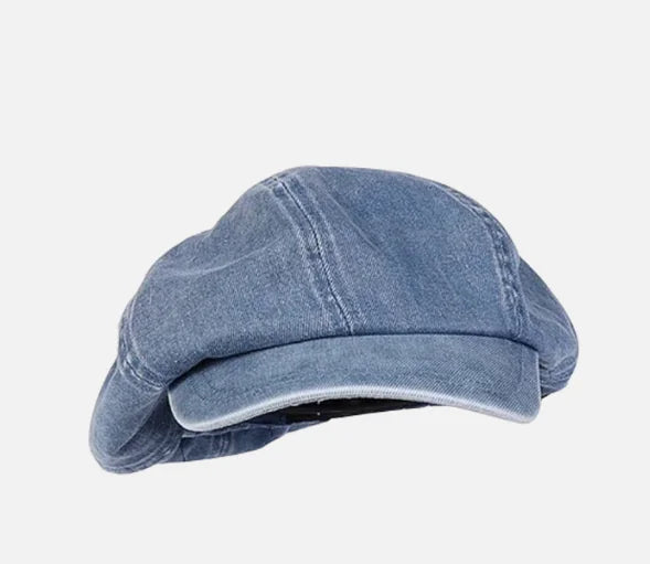 Retro Denim Octagonal Sun Protection Painter Hat
