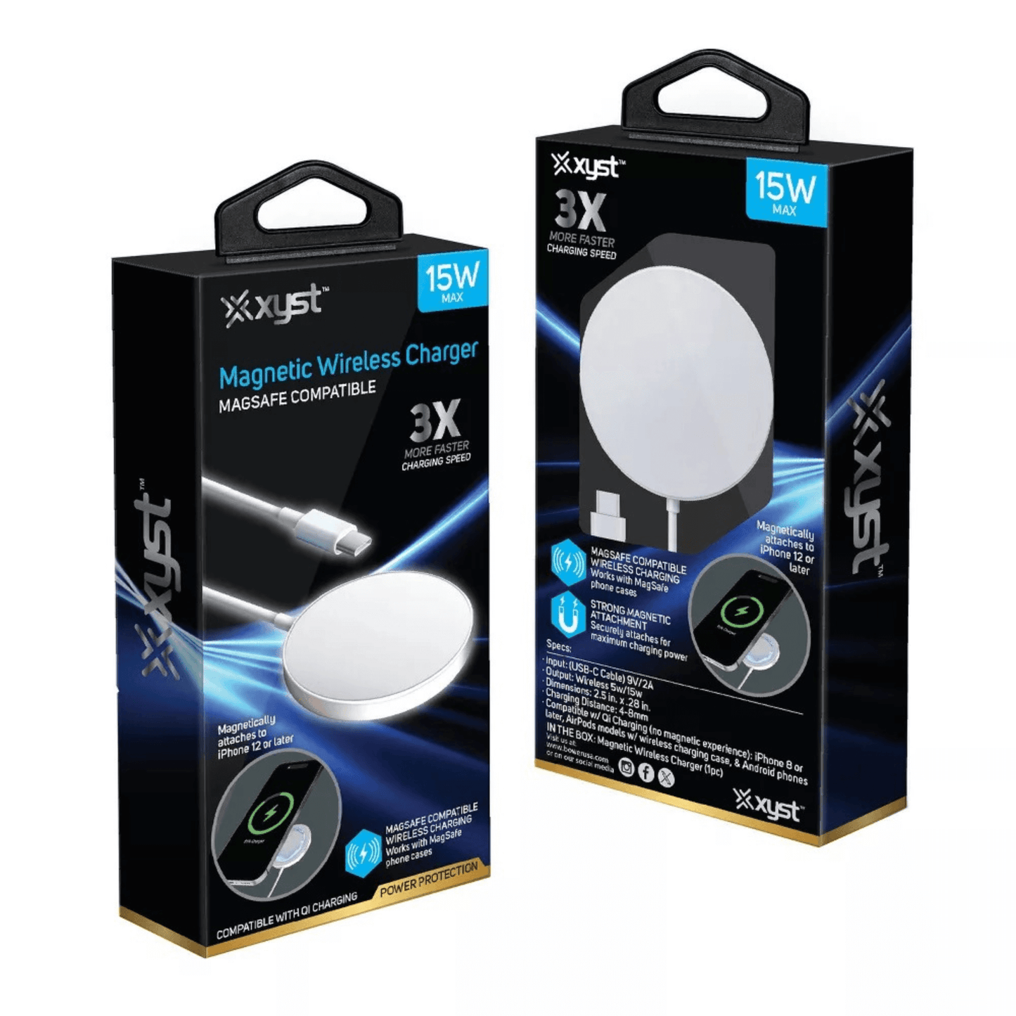 Xyst 15-Watt MagSafe Wireless Charger with Built-in USB-C Cable