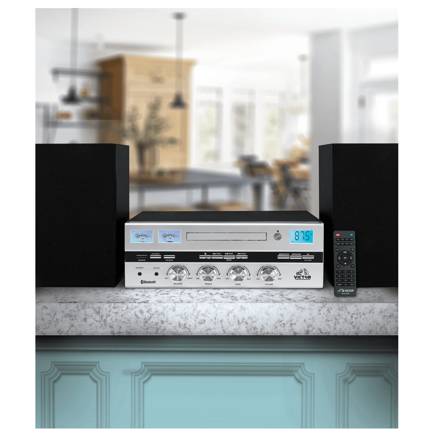 Victor Milwaukee II Desktop Bluetooth CD Stereo System