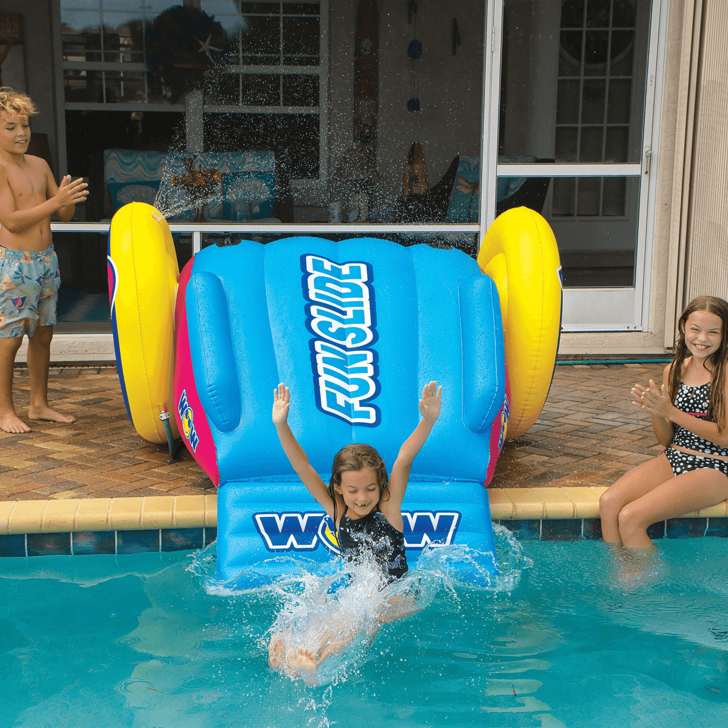 WOW Watersports Fun Inflatable Water Slide with Sprinklers for In-Ground Pools