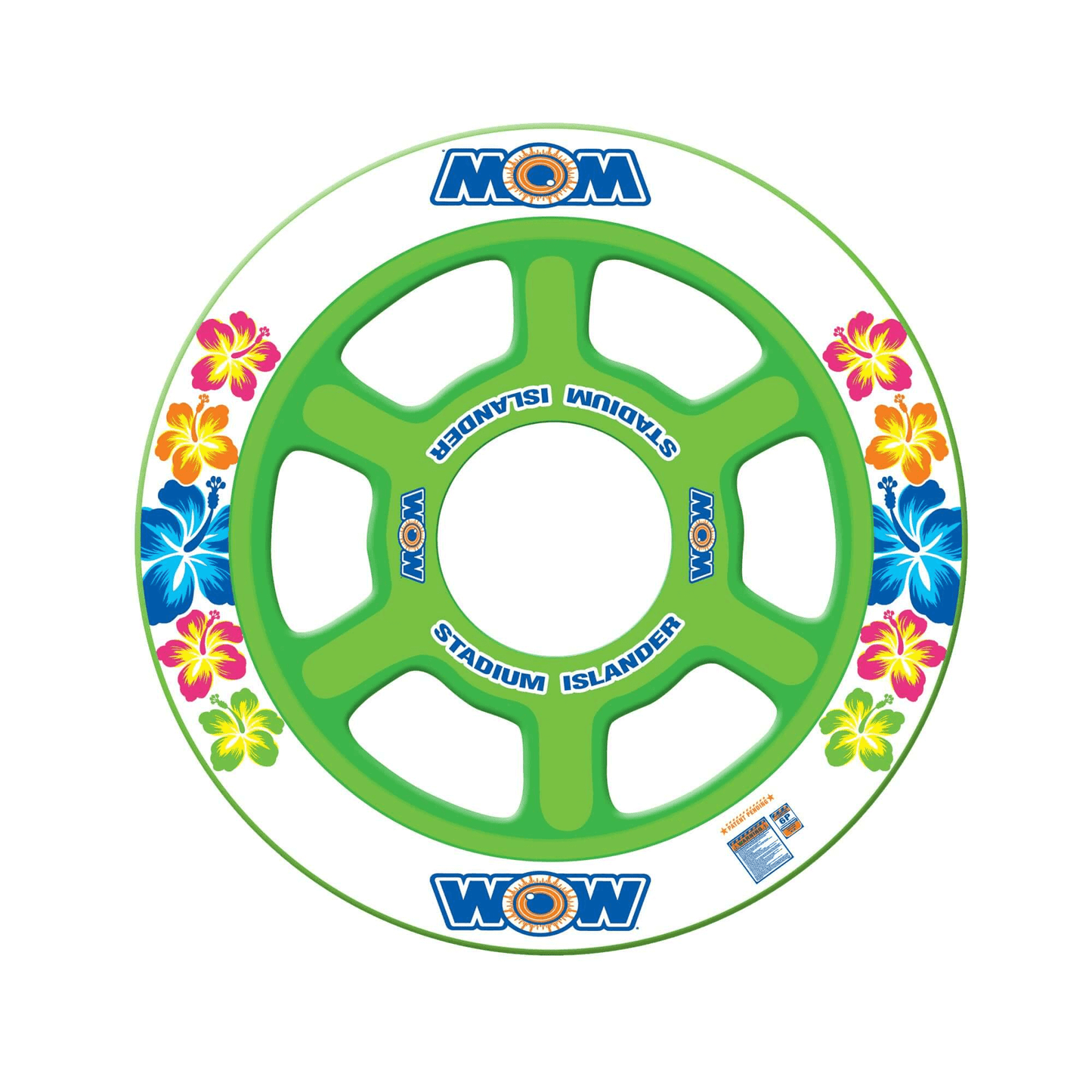 WOW Watersports Floating 6 Person Water Lounge & Island - Stadium Islander w Backrest