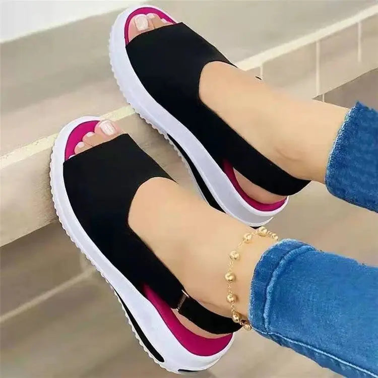 Cool Women's Fish Mouth Sandals with Thick Wedge Heel
