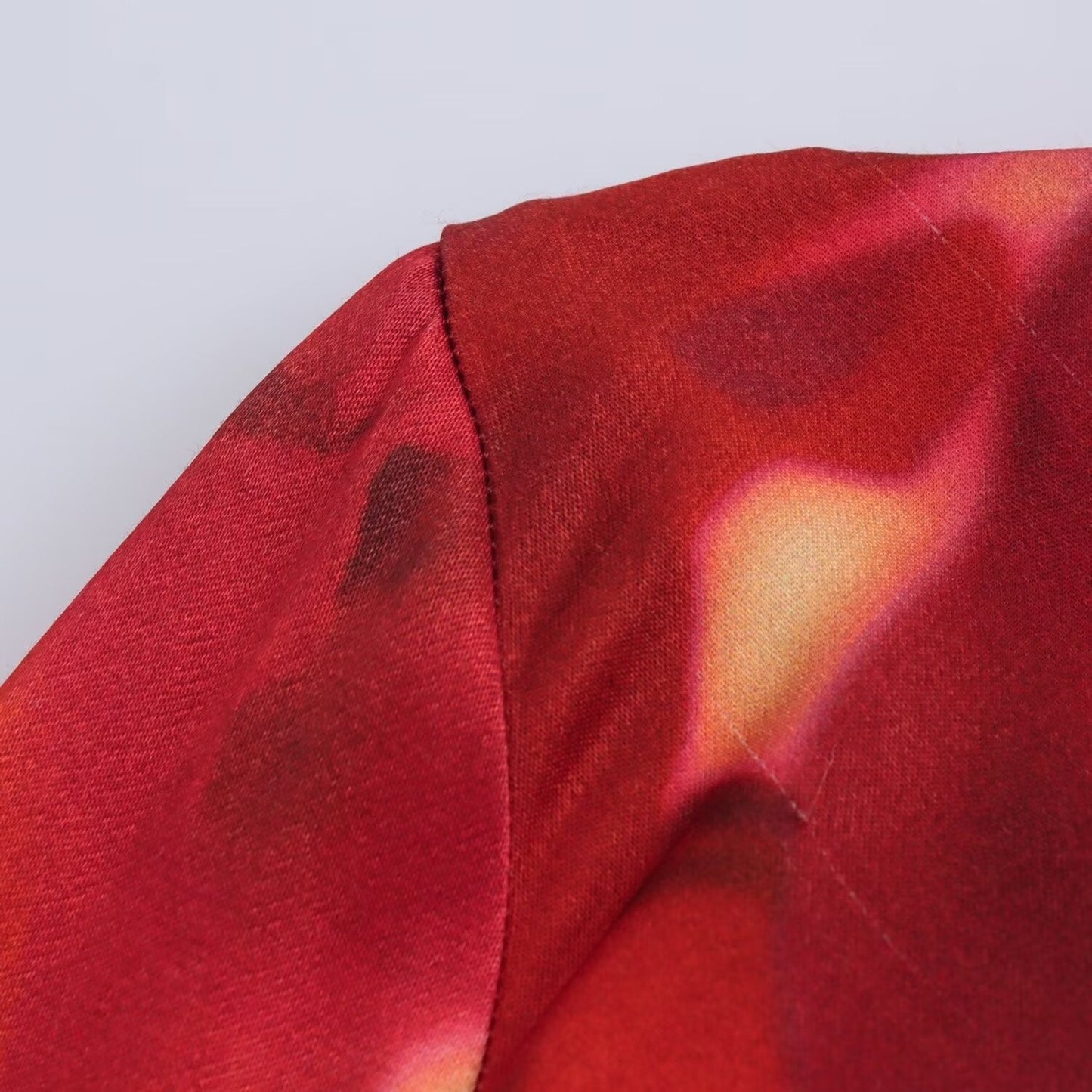 Flip collar single breasted printed shirt long skirt dress for women