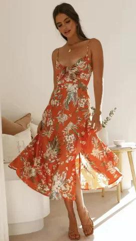Floral Boho Chic Midi Dress