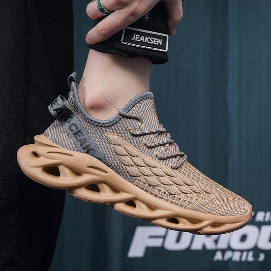 Flyknit mesh shoes for men lightweight and casual trendy shoes