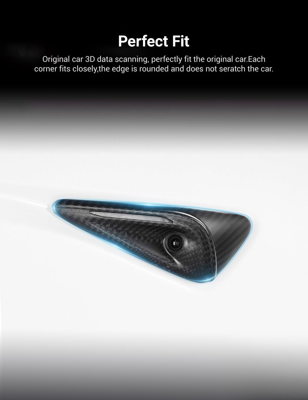 Full Side Camera Covers for Tesla Model 3 / Y - Carbon Fiber Exterior Mods