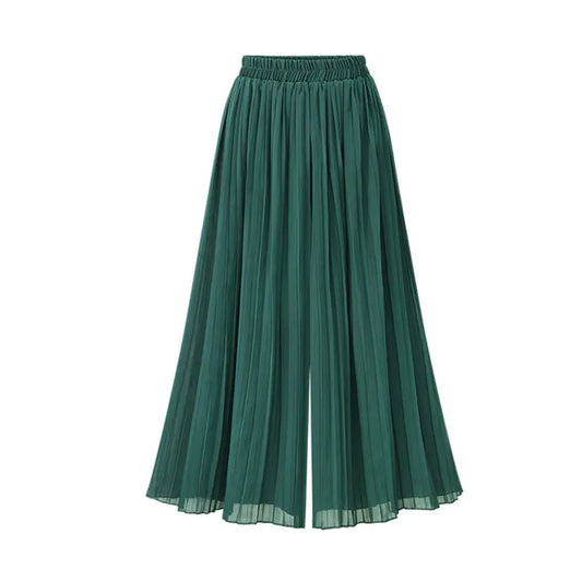 Plus Size Loose Chiffon Wide Leg Pants for Summer