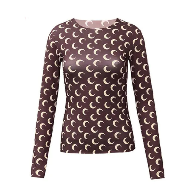 Women's Long-Sleeved Marine Moon T-Shirts & Underwear